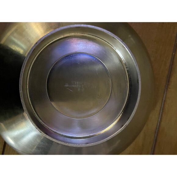 Vintage International Decorator 18-8 Stainless Steel Pedestal Bowl With Ornate B - Picture 7 of 14
